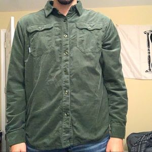 columbia green corduroy shirt size medium